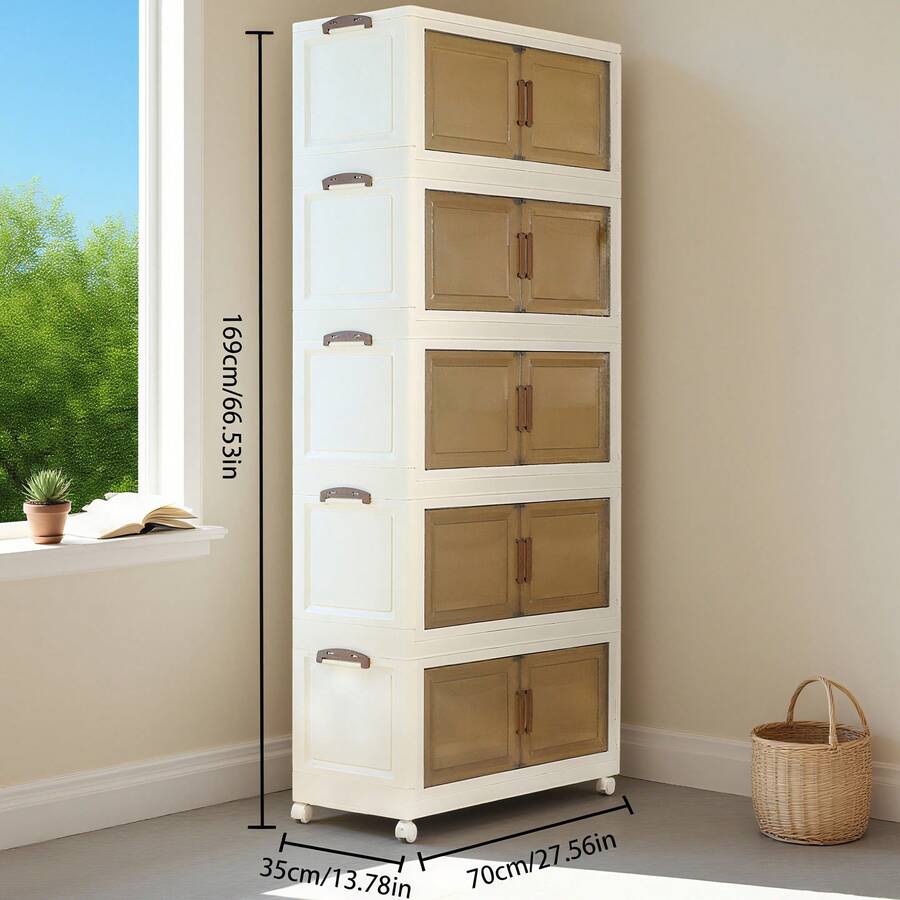 Storage & Organization - Armario de almacenamiento plegable y apilable,