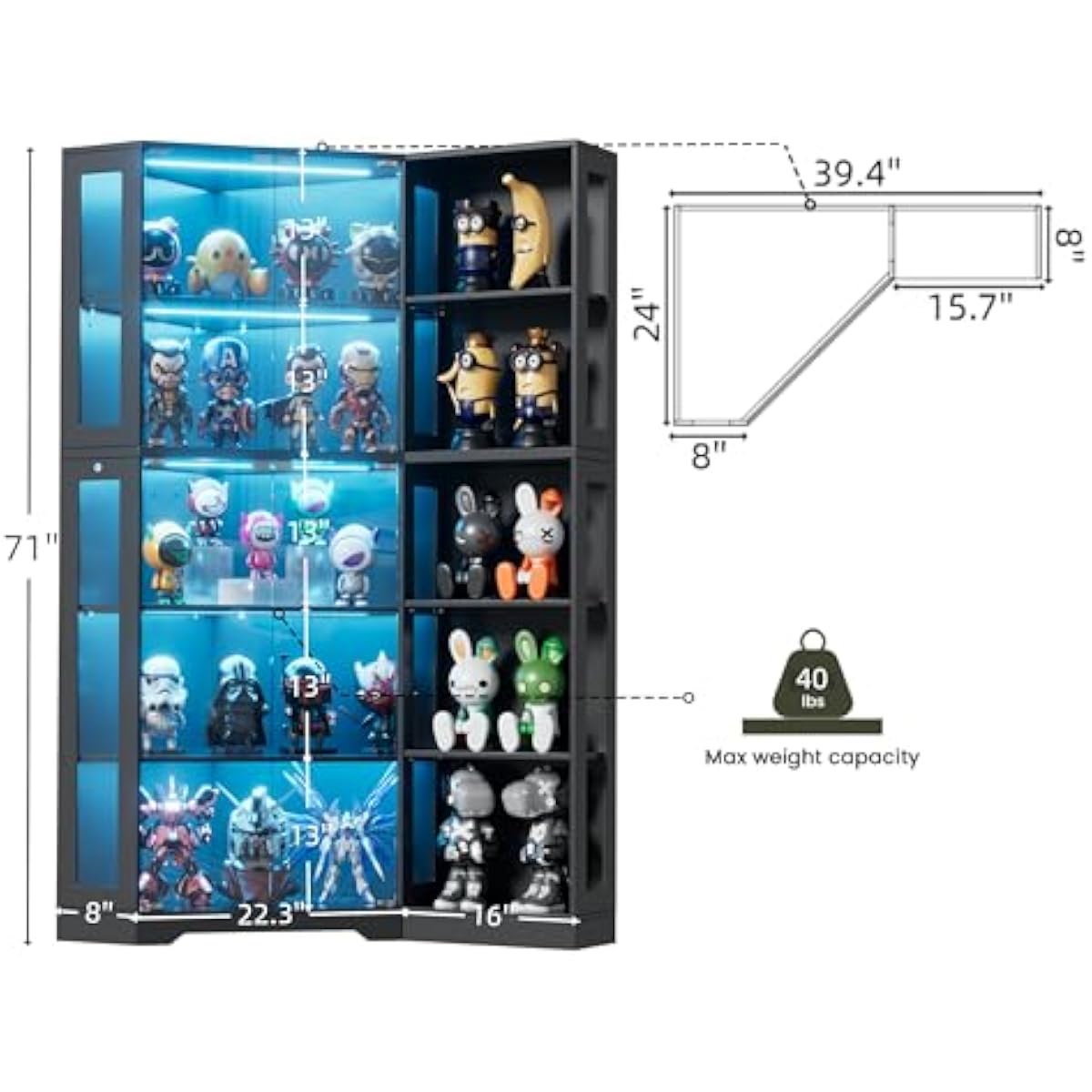Vitrina con Puertas de Vidrio  - Lighting reseña y precio