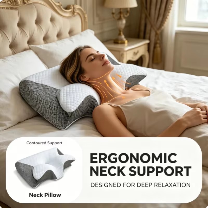 Almohada ortopédica de espuma  - Memory Foam Orthopedic Pillow Neck Pain reseña y precio